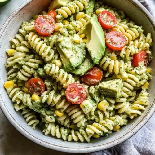 Creamy Cilantro Lime Pasta Salad with Avocado and Sweet Corn